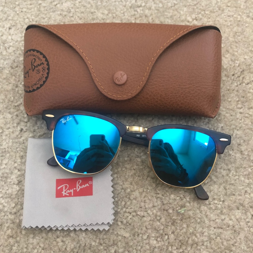Ray Ban Clubmaster Blue Mirror Reflective